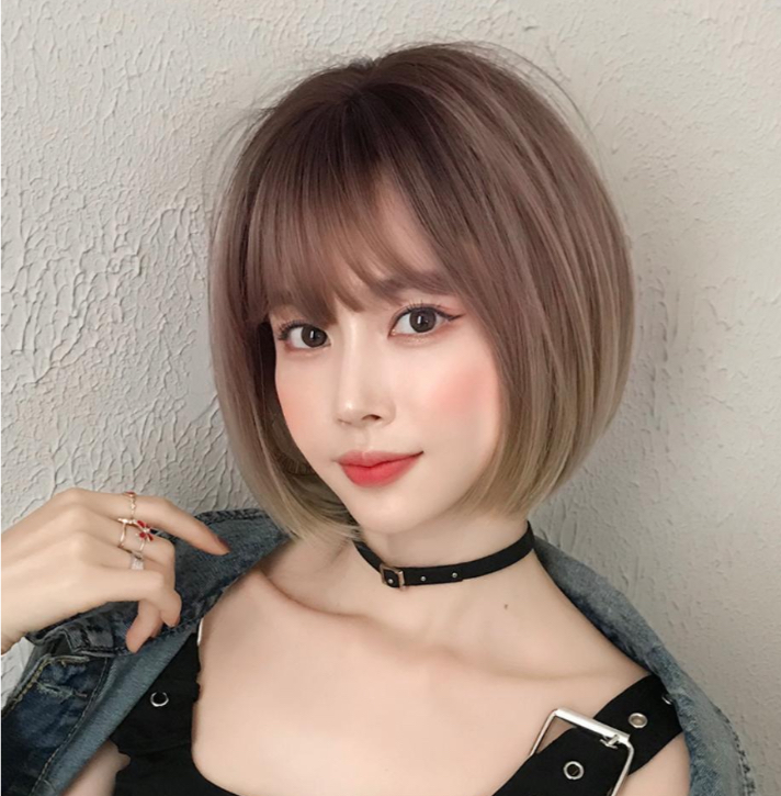 ピンクグラデーションボブ💕フルウィッグ/高品質人工毛／既製品