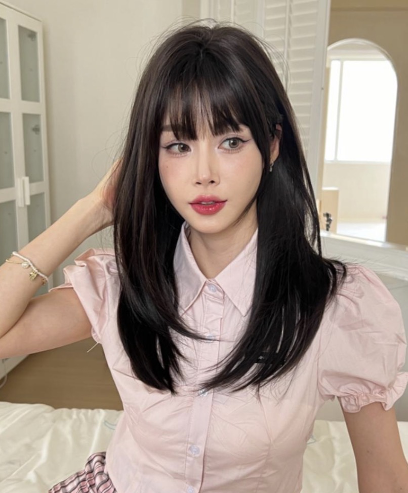 ブラック／ロング／フルウィッグ／高品質人工毛／既製品